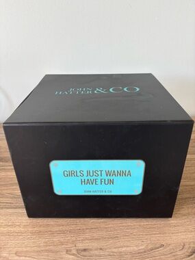 Black Hat Box with Turquoise Accent